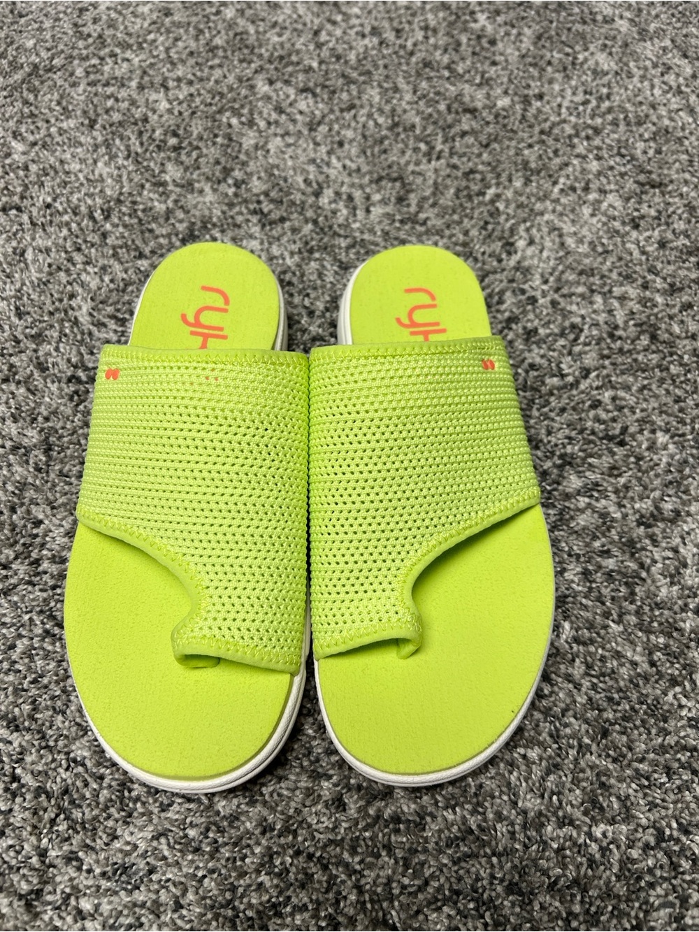 Ryka Size 9 Margo Slide Sandals Green Comfort Slip-On Lightweight New Walking